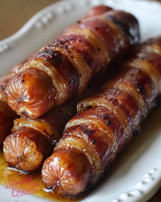 Bacon-Wrapped Smokies with Brown Sugar and Butter