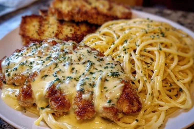 Chicken Smothered in Cheesy Alfredo Three-Cheese Spaghetti Sauce