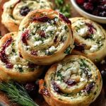 Cranberry Cream Cheese Pinwheels with Feta & Herbs