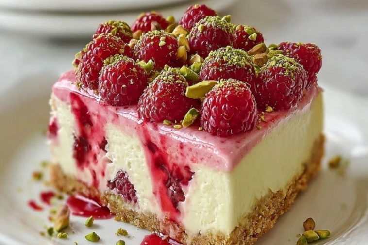 Pistachio Raspberry Cheesecake