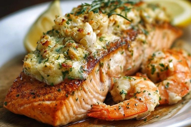 Elegant Crab and Shrimp Stuffed Salmon for Special Occasions