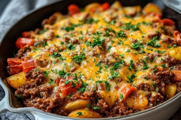 One-Pan Hobo Casserole with Ground Beef & Veggies