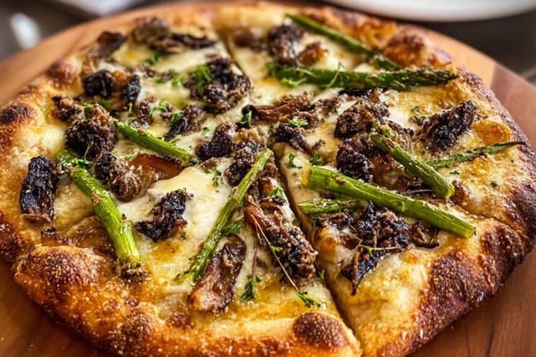 Crispy Morel & Asparagus Pizza That Screams Morel Mushroom Season
