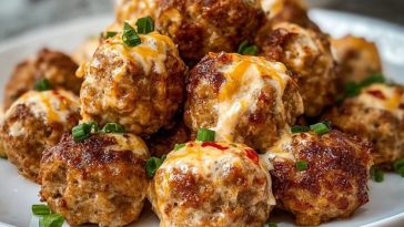Spicy Rotel Sausage Balls with Cream Cheese