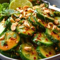 Refreshing Cucumber Salad with Spicy Peanut Dressing