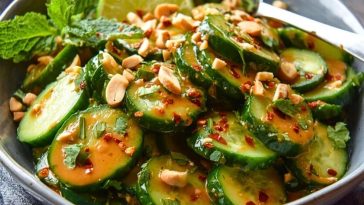 Refreshing Cucumber Salad with Spicy Peanut Dressing