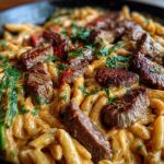 Creamy Cajun Butter Tender Steak Pasta Skillet