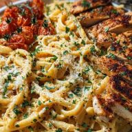 Creamy Cajun Chicken Pasta with Parmesan, Garlic, and Mozzarella