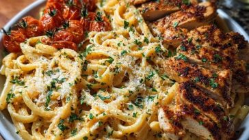 Creamy Cajun Chicken Pasta with Parmesan, Garlic, and Mozzarella