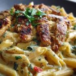 Creamy Cajun Chicken Penne Pasta with Garlic Mozzarella Sauce