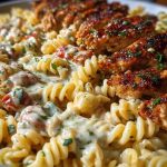 Creamy Cajun Chicken Rotini with Mozzarella Alfredo Sauce