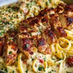 Creamy Mozzarella Chicken Linguine in Garlic Cajun Butter