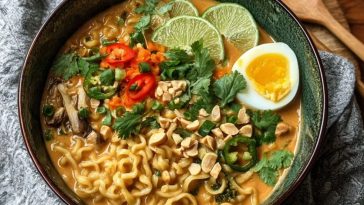 Creamy Spicy Thai Peanut Ramen