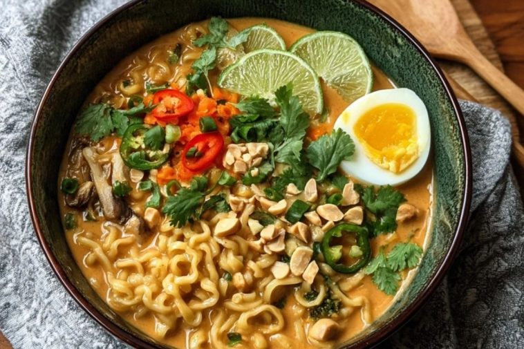 Creamy Spicy Thai Peanut Ramen