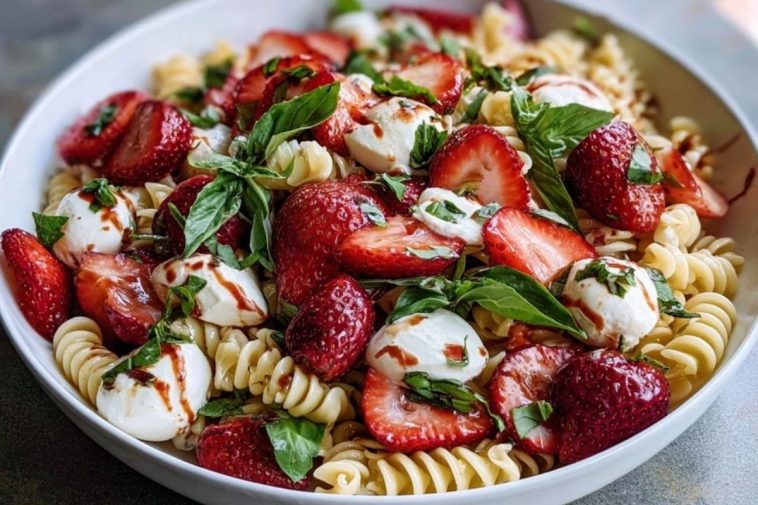 Fresh Strawberry Caprese Pasta Salad