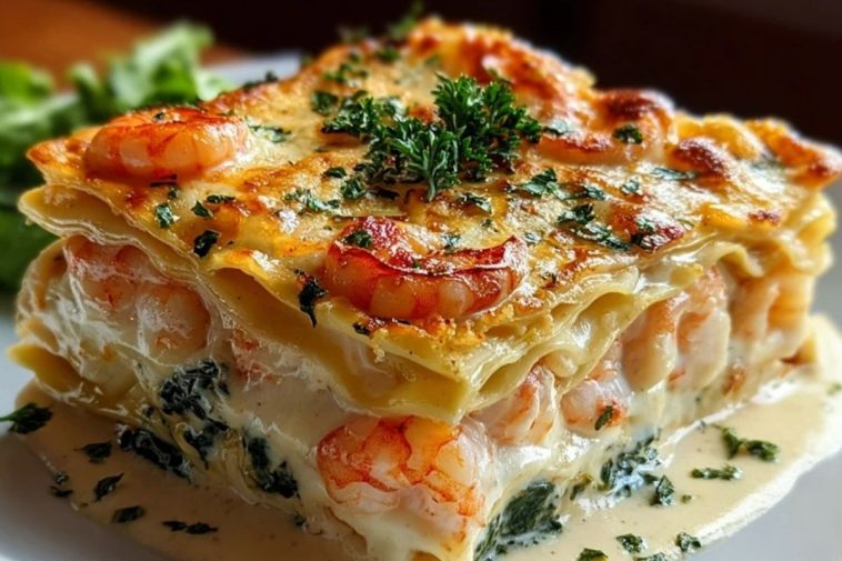 Garlic Butter Shrimp Scampi Lasagna