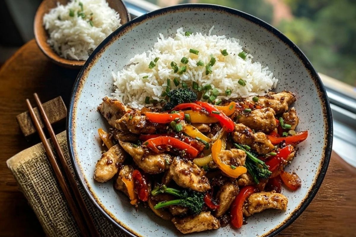 Garlic Chicken Stir-Fry with Rice