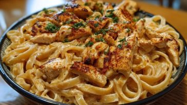 One-Pot Spicy Chicken Linguine in Creamy Sauce