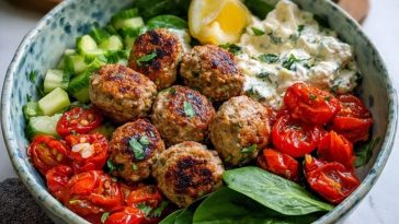 Quick & Healthy Mediterranean Turkey Meatball Bowl