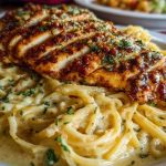 Spicy Cajun Chicken with Garlic Parmesan Linguine