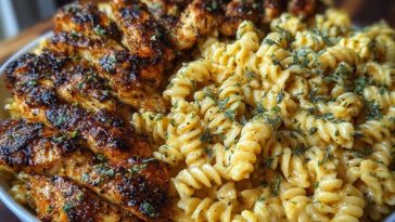 Cajun Garlic Butter Chicken with Creamy Parmesan Twisted Pasta
