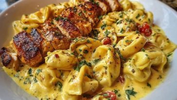 Cajun Garlic Chicken Tortellini in Three-Cheese Cream