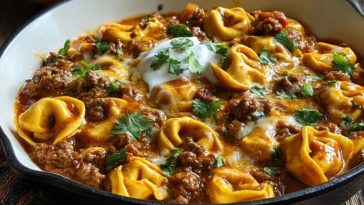 Cheesy Beef Enchilada Tortellini