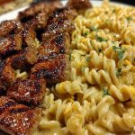 Cheesy Cajun Steak Pasta with Garlic Parmesan Sauce