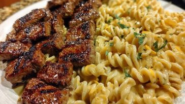 Cheesy Cajun Steak Pasta with Garlic Parmesan Sauce