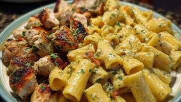 Cheesy Rigatoni with Garlic Parmesan Chicken