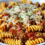 Cheesy Velveeta Rotini with Italian Beef Marinara