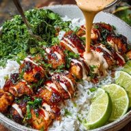 Chili Chicken Bowl with Coconut Lime Drizzle
