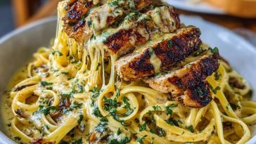 Creamy Cajun Chicken Linguine with Garlic Mozzarella Sauce