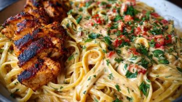 Creamy Cajun Chicken Linguine with Spicy Garlic Cheese Sauce