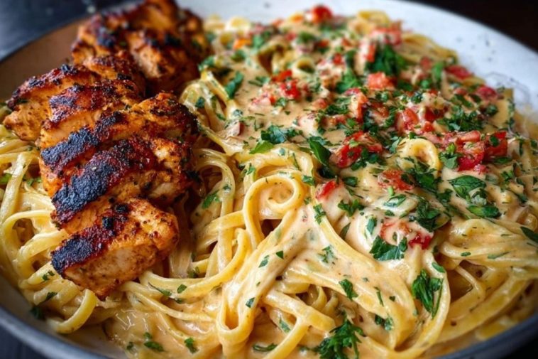 Creamy Cajun Chicken Linguine with Spicy Garlic Cheese Sauce