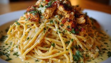 Creamy Cajun Chicken Spaghetti with Garlic Mozzarella Sauce
