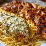 Creamy Garlic Parmesan Chicken with Cheesy Linguine