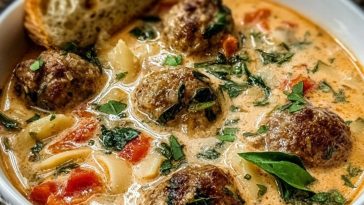 Creamy Italian Meatball Soup