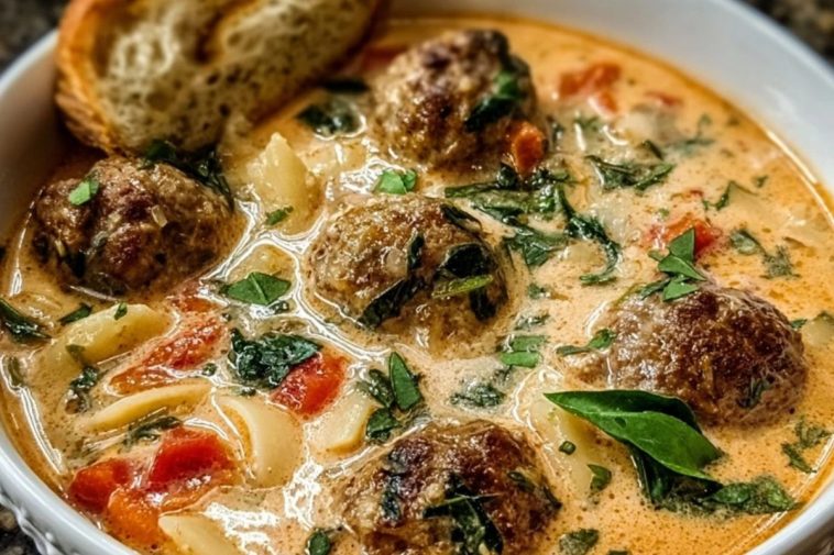 Creamy Italian Meatball Soup