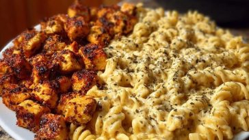 Creamy Velveeta Chicken Rotini Pasta with Mozzarella Garlic Cheese Sauce