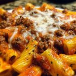 Creamy Velveeta Rigatoni with Italian Beef Marinara