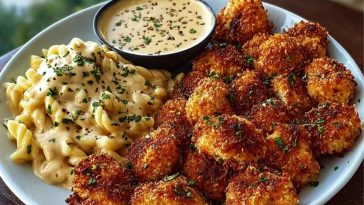 Crispy Parmesan Chicken Bites with Smoky Cajun Alfredo Gemelli