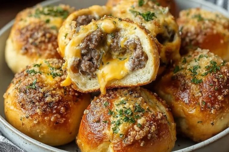Garlic Parmesan Cheeseburger Bombs