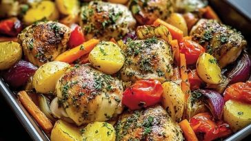 Insanely Good One-Pan Herb Chicken & Roasted Veggie Bake