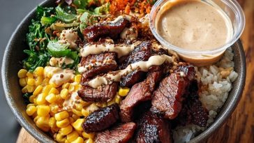 Korean BBQ Beef Bowl with Corn & Creamy Sauce