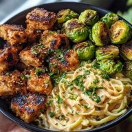 Maple Garlic Chicken Bites with Spicy Cajun Alfredo