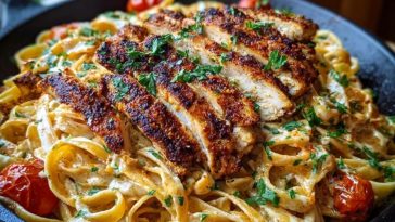 One-Pan Creamy Sweet and Spicy Cajun Chicken Pasta