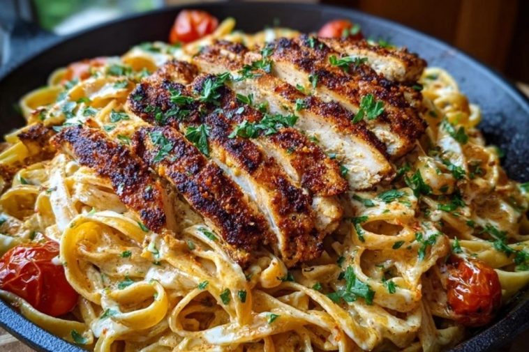 One-Pan Creamy Sweet and Spicy Cajun Chicken Pasta