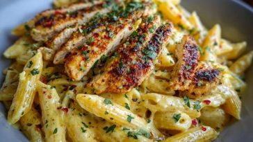 One Pot Creamy Garlic Parmesan Chicken Penne