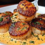 Seared Scallops with Spicy Cajun Cream Sauce